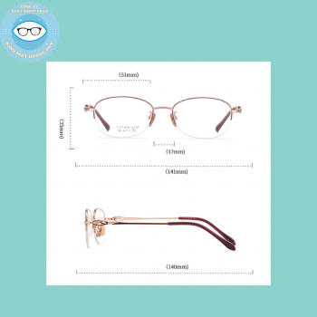 Gọng kính kim loại mã 6172